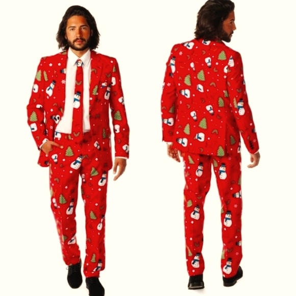 OppoSuits Men's Christmaster Christmas Suit, Size 46